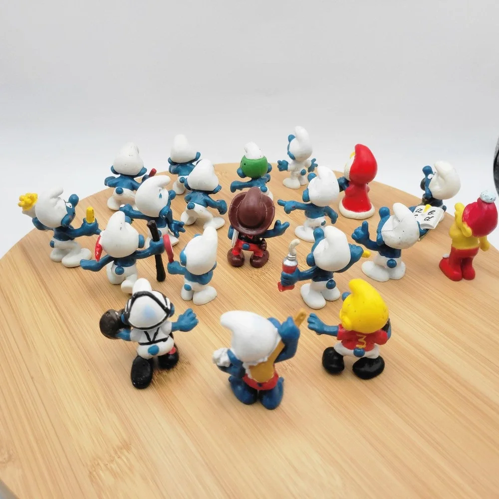 Vintage Schleich Peyo PVC Smurf Figures Lot of 19 Christmas Cowboy Sports 80s